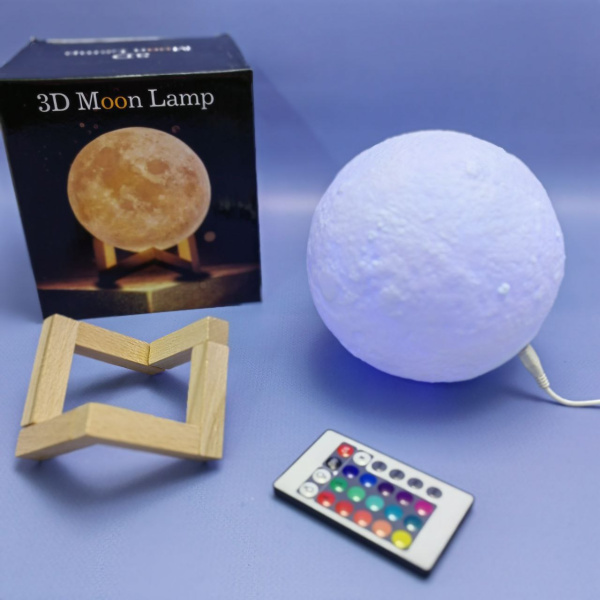Лампа – ночник Moon Lamp Humidifier с пультом управления / Луна объемная
